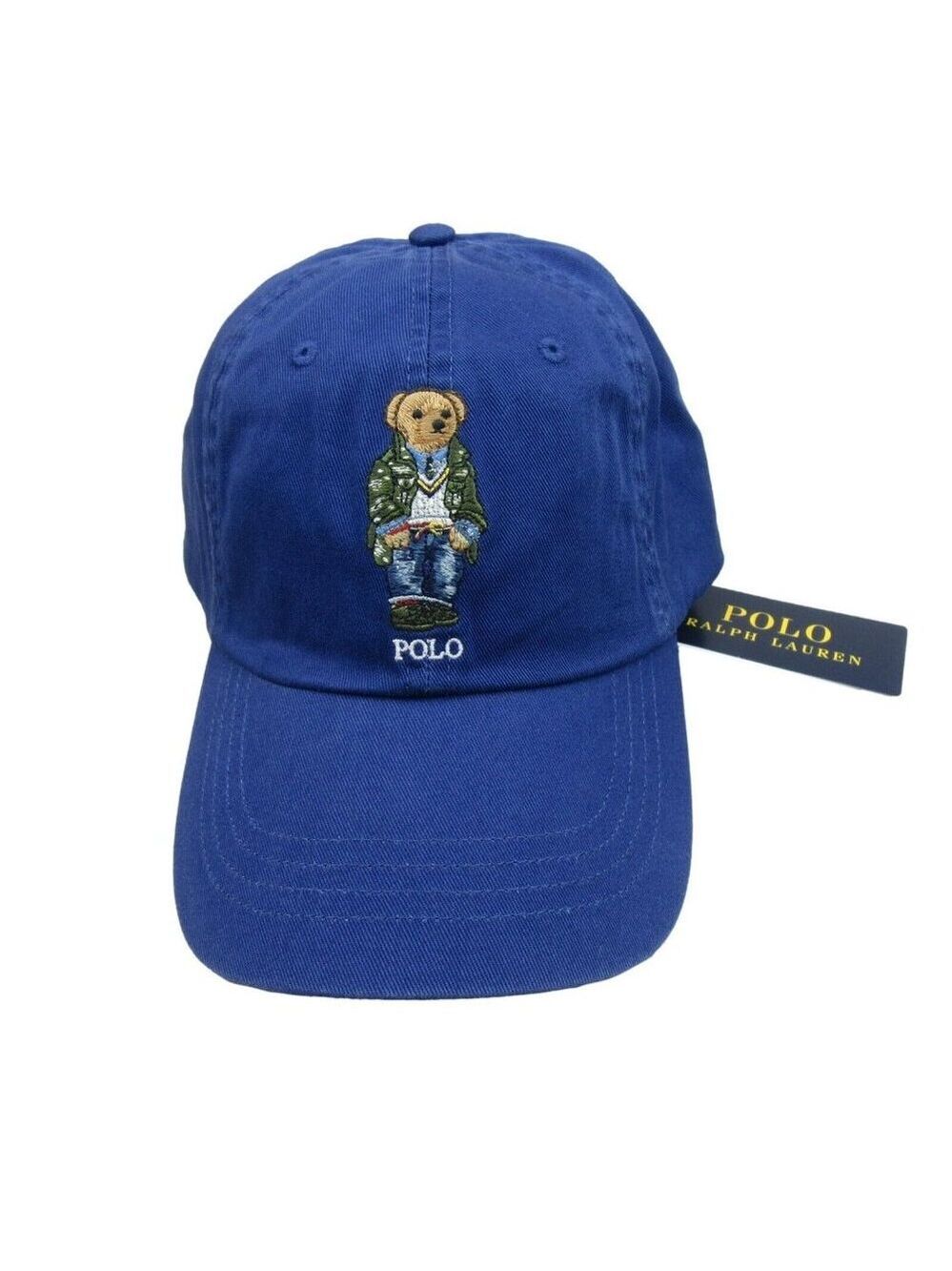 Polo Ralph Lauren Bear Twill Ball Cap Hat Royal Blue OS Adjustable NEW - Picture 1 of 13